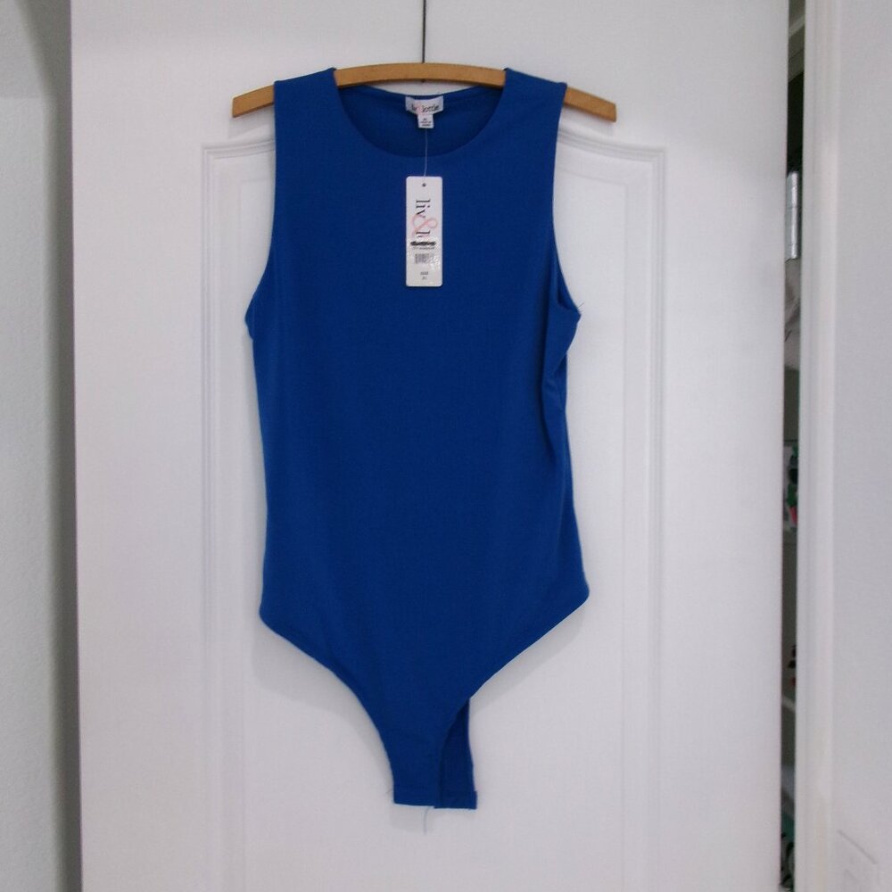 New Royal Blue Sleeveless Bodysuit Smooth and Stretchy XL / L  Liv & Lottie